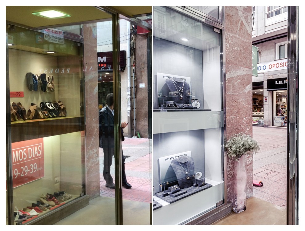 El antes y el despues de un local comercial Antes Zapateria  Ahora Joyeria.