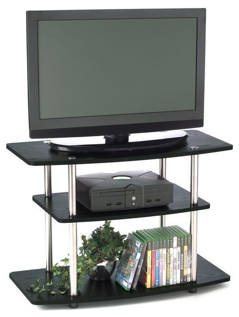 32 Inch Flat Screen Tv Stand In Wood Grain Finish Contemporary