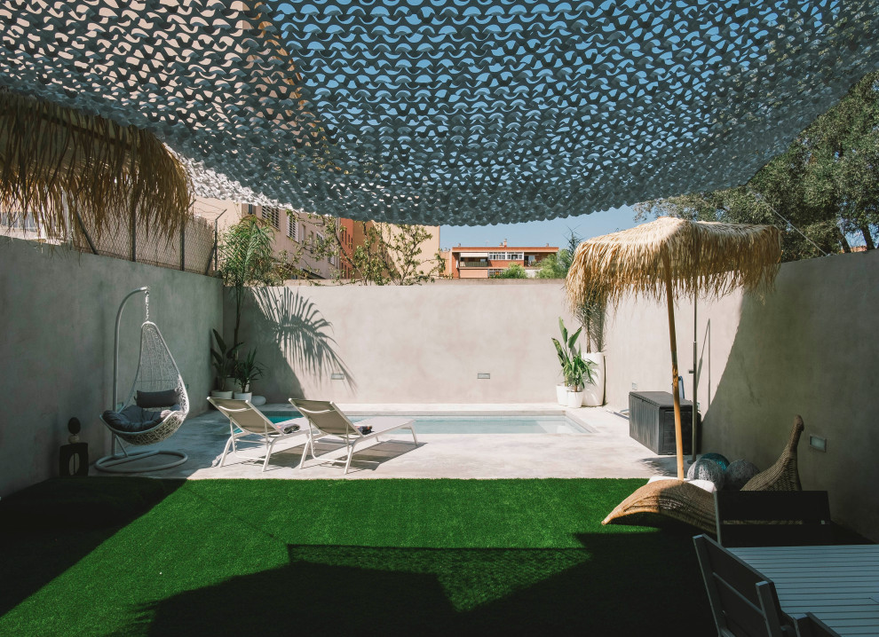 Mittelgroßer, Halbschattiger Moderner Garten hinter dem Haus mit Auffahrt in Palma de Mallorca