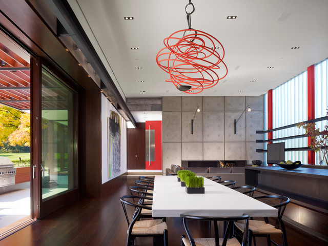 Lake County Estate contemporary-dining-room