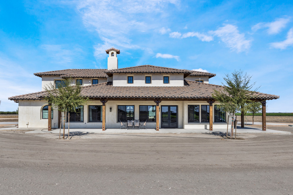 Tuscan Farm Estate Rear Elevation – Daytime | Tuscan Farmhouse