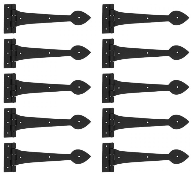 Door Gate Strap Hinge Heart Tip Rough Iron 12" Pack of 10