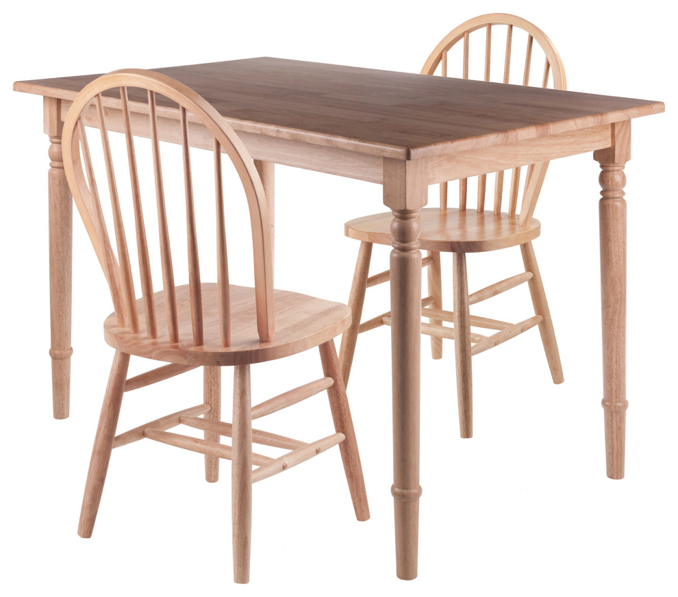 Ravenna 3Piece Set Dining Table Windsor Chairs Traditional Dining