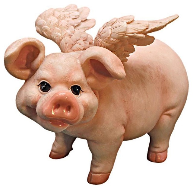 Hog Heaven Flying Pigs Statue