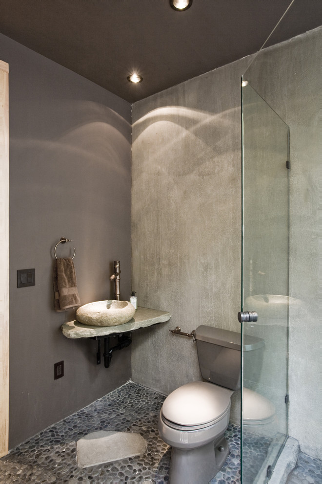 Photo of a contemporary bathroom in San Francisco with a vessel sink.