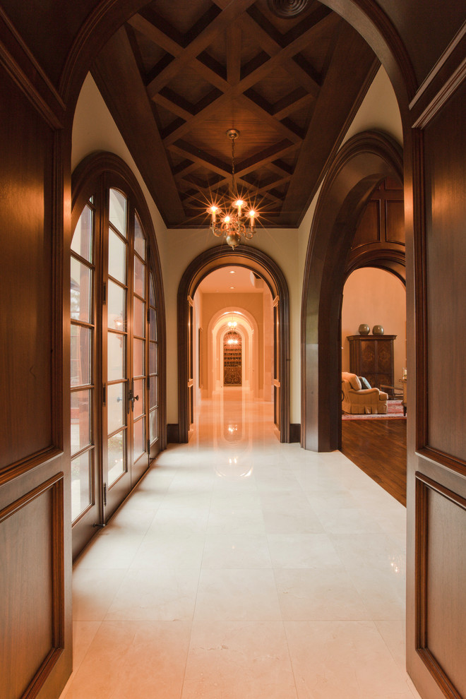 Inspiration for a mediterranean hallway remodel in Houston