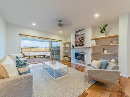 Design ideas for a beach style living room in Other.