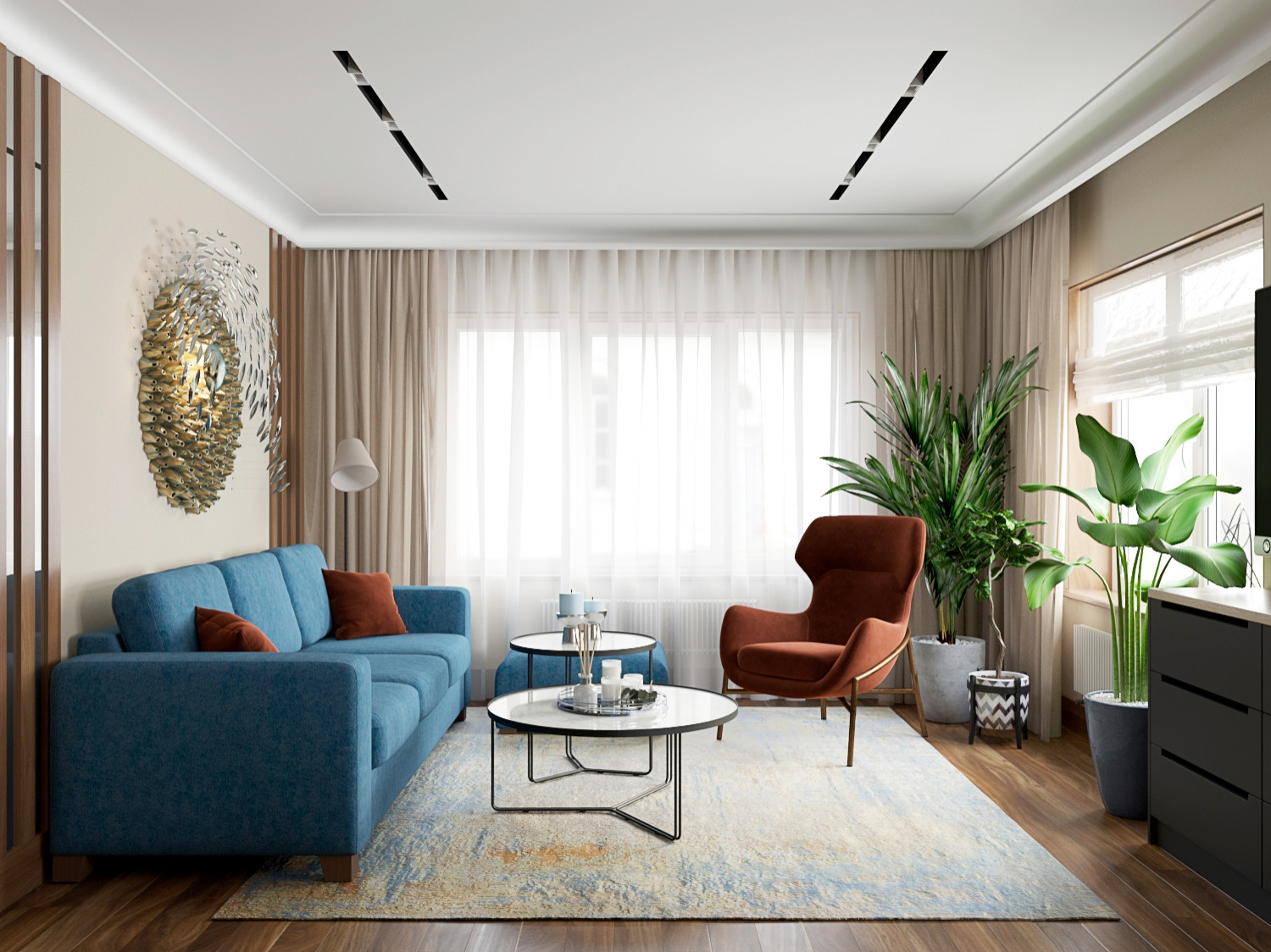 Визуализация трехномнатной квартиры для студии EEDS