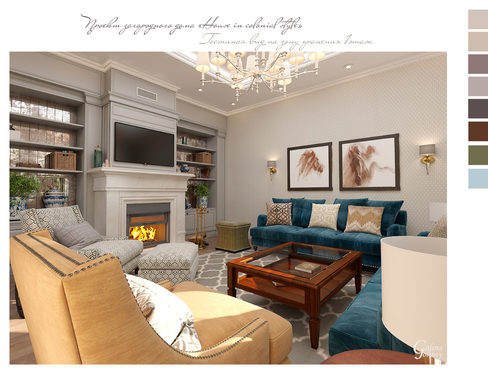 Проект загородного дома "House in colonial style"