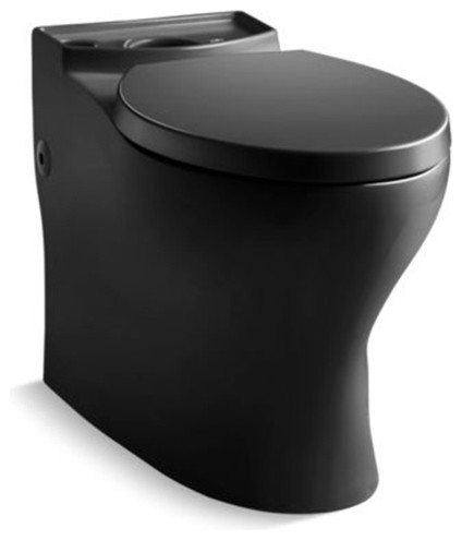 Kohler Persuade Comfort Height Elongated Bowl With Skirted Trapway, Black Black