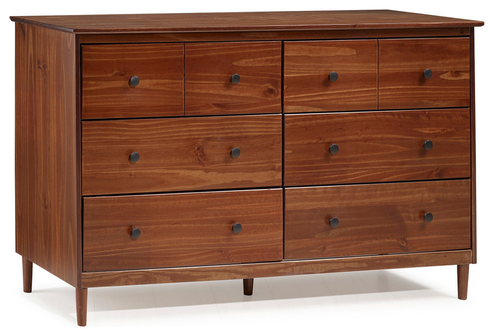 Classic 6-Drawer Solid Wood Dresser, Walnut