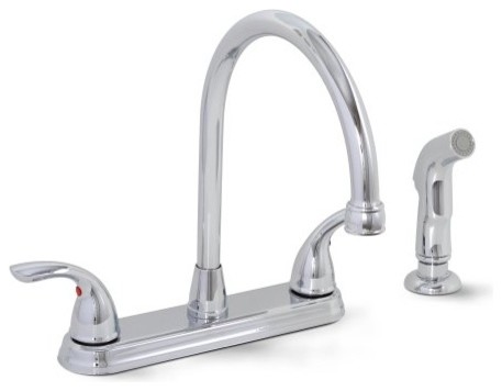 Bayview Lead-Free Two-Handle Kitchen Faucet with Matching Spray, Chrome