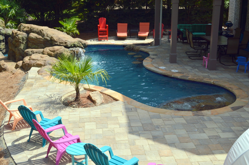 Spectacular Freeform Pool in Marietta, GA Atlanta by Hilltop Pools