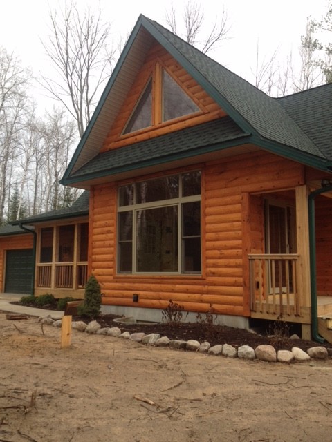 Exterior Log Siding With Stain Colors Rustic Exterior Other