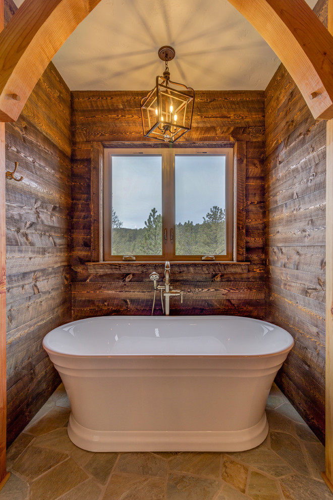 Example of a mountain style bathroom design in Denver