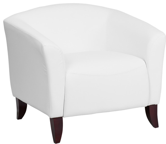 Modern White Leather Chair Contemporary Armchairs And Accent Chairs
