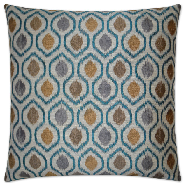 Brandon Turquoise Feather Down Decorative Throw Pillow, 24x24