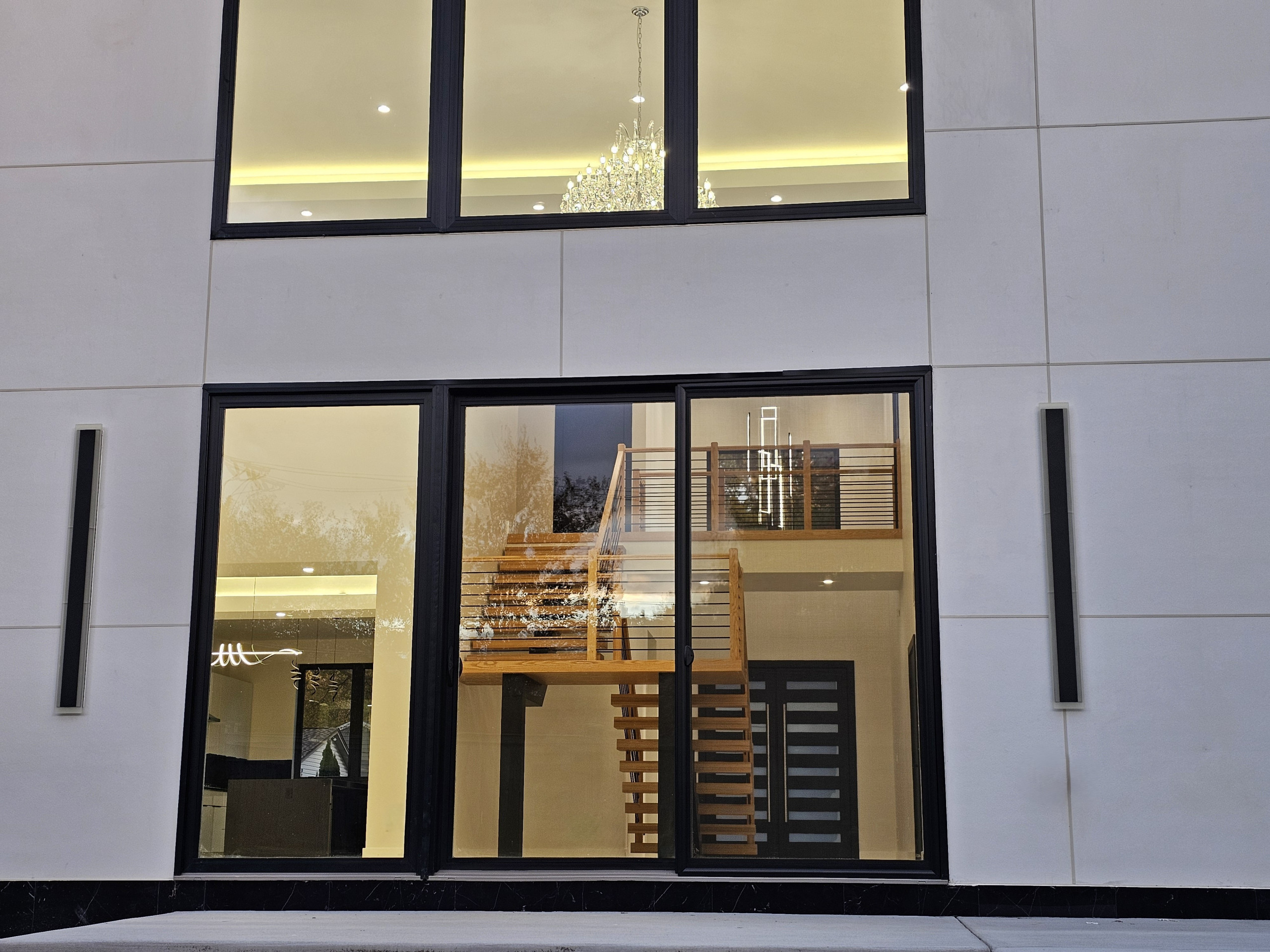 143_Modern Floating Red Oak and Metal Staircase, Sterling, VA