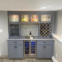 This homeowner asked if we could make a bar to fit into her basement area.  She 
