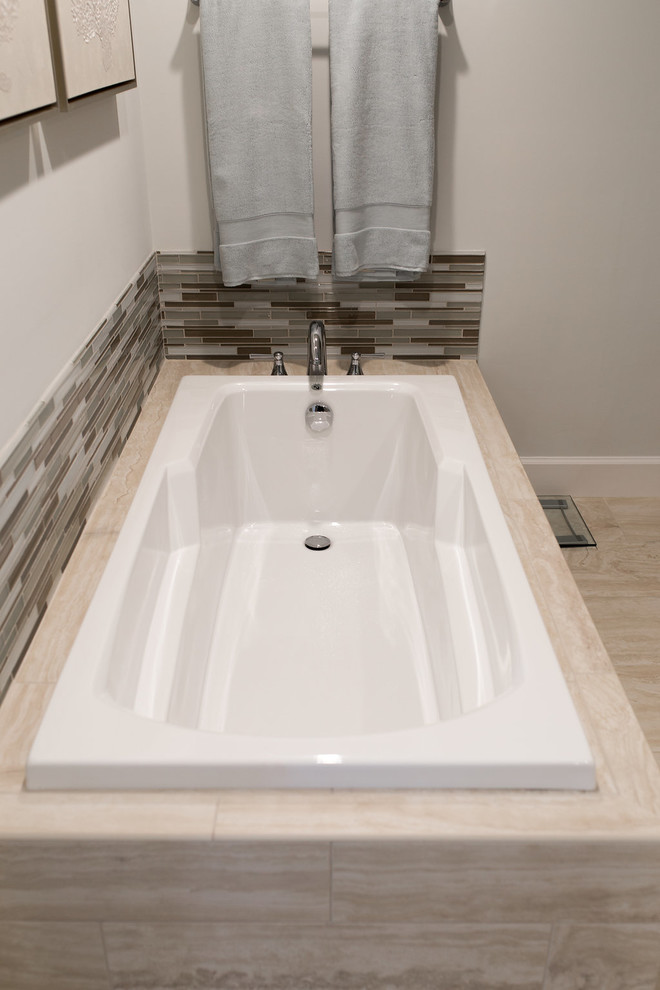 Bathroom - small transitional porcelain tile porcelain tile bathroom idea in Miami