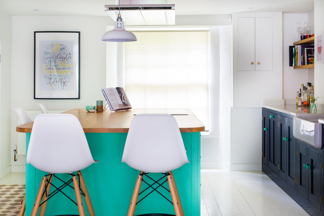 The Colourful Fun Shaker Kitchen transitional-kitchen