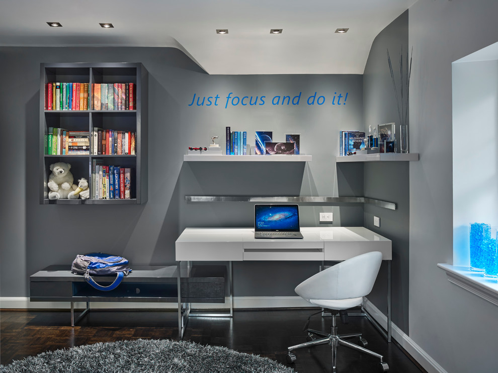 Contemporary Teenager's Bedroom - Contact us if you like any of the items in this room, we can help you to reproduce this space or create a similar one. Watch our recent project videos at <a rel="nofollow noopener" target="_blank" href="http://www.larisamcshane.com/projects/">http://www.larisamcshane.com/projects/</a></a></a></a>