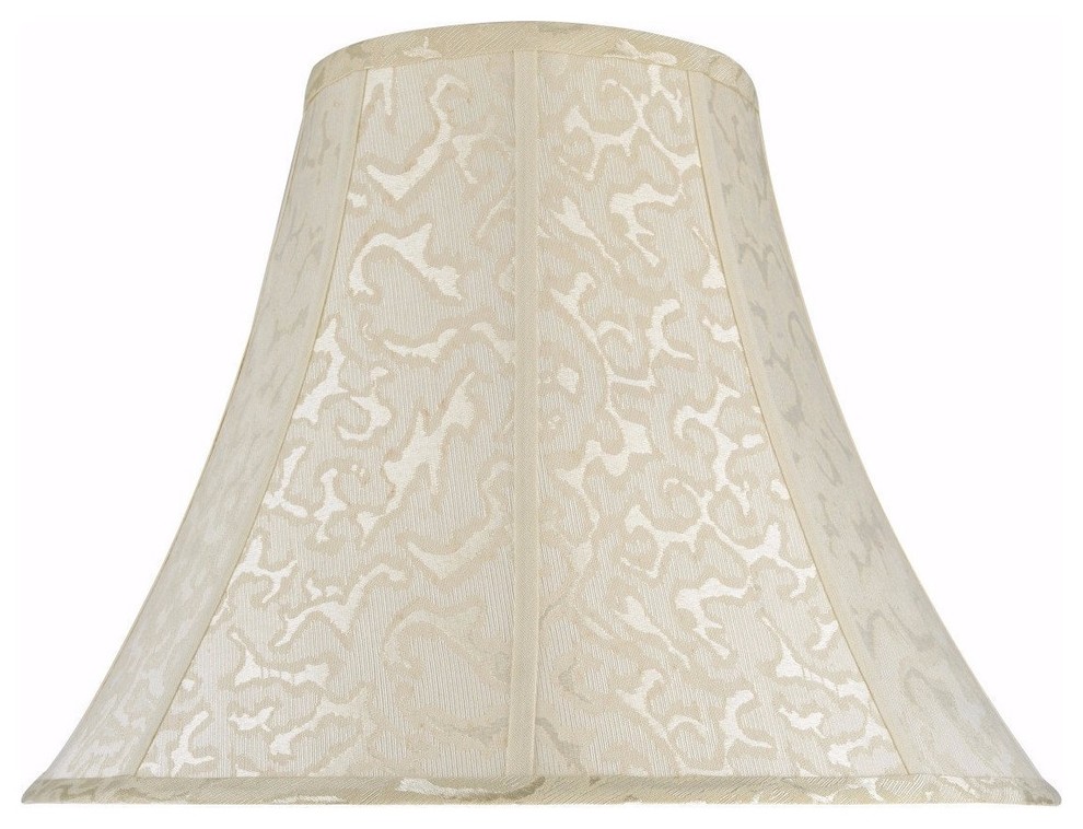 30111 Bell Shape Spider Lamp Shade, Off White, 18" wide, 8"x18"x14" Traditional Lamp Shades