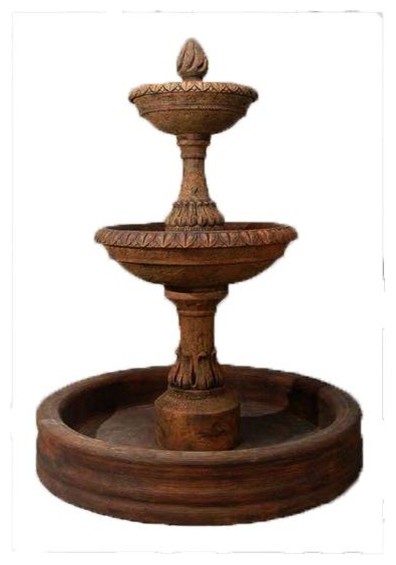 Gran Veneziana Pond Two Tier Huge Water Fountain 90" Pond, Espresso