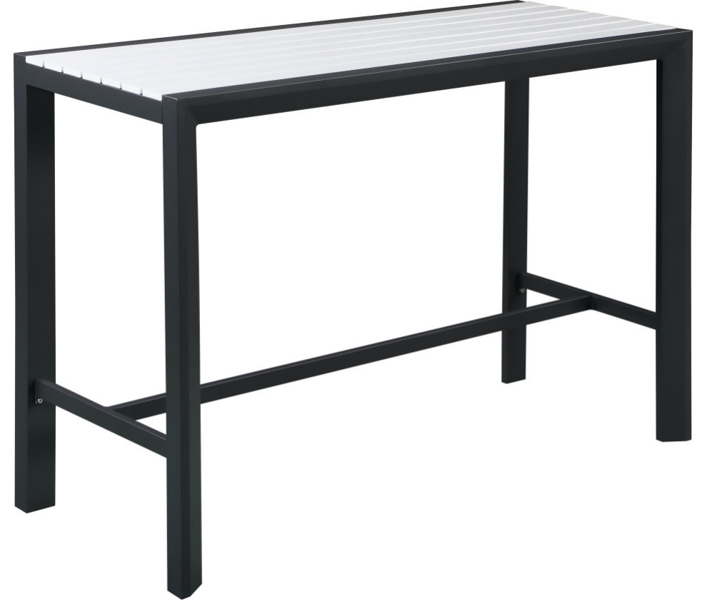 Nizuc Outdoor Rectangular Patio Bar Table Transitional Outdoor Pub