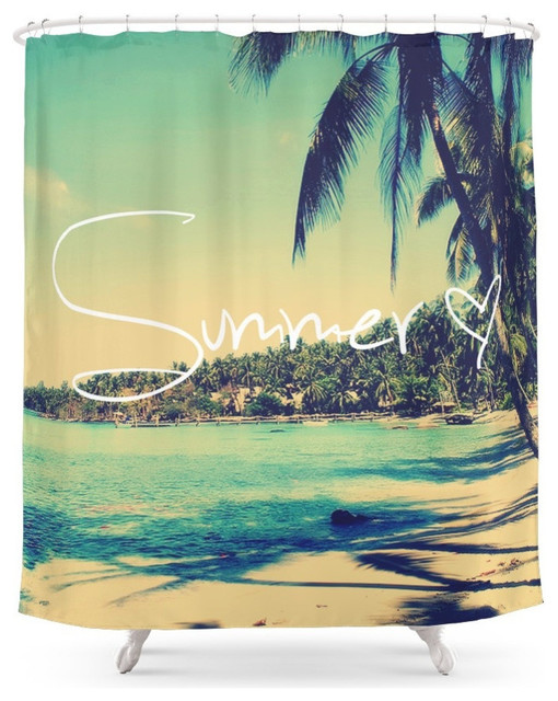 Summer Love Vintage Beach Shower Curtain Tropical Shower