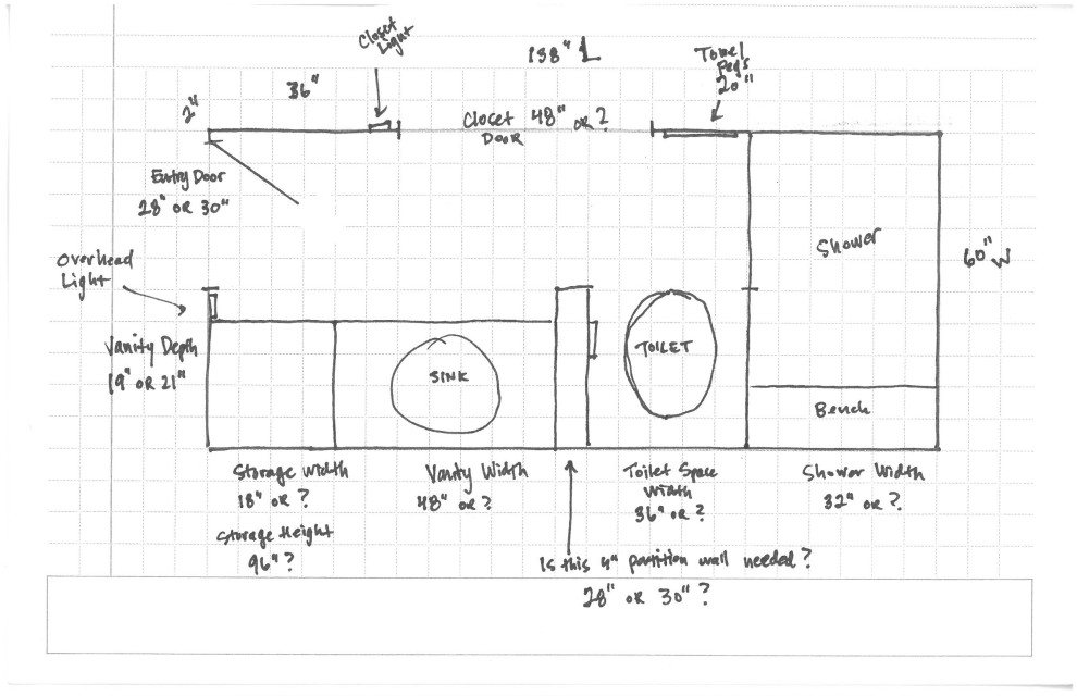11.5 ft. x 5 ft. Bathroom Conversion