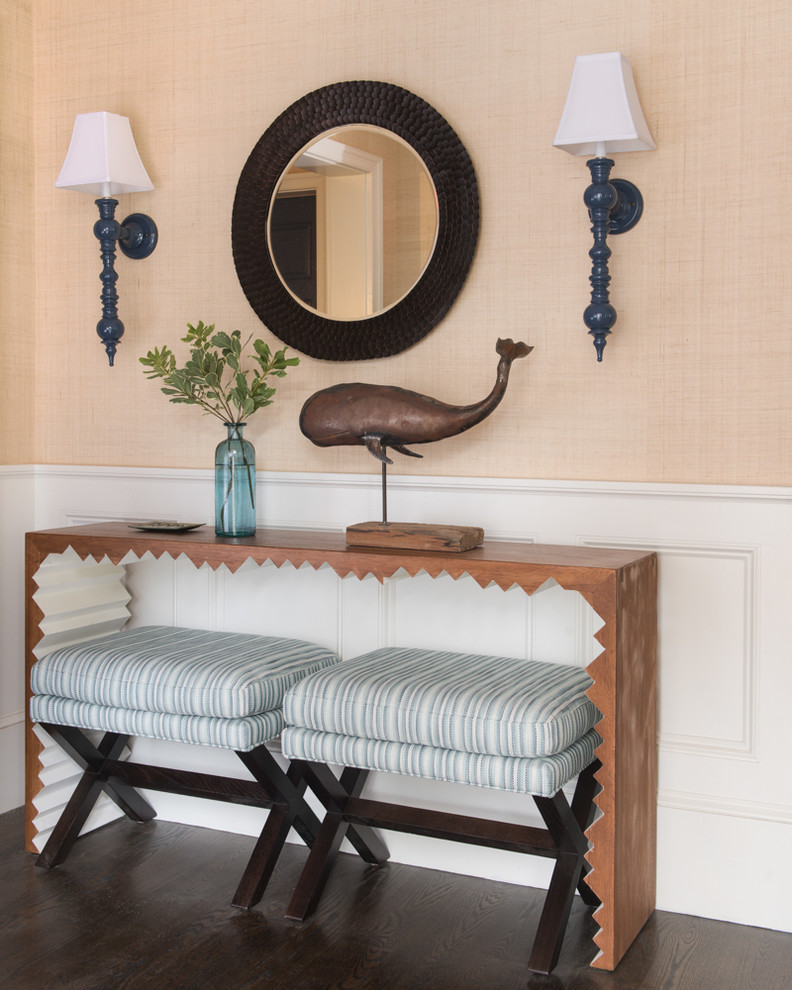 This is an example of a small beach style foyer in Boston.