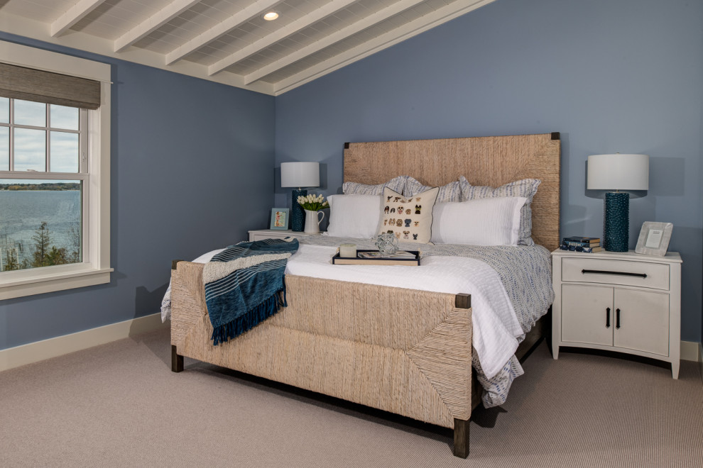 Design ideas for a coastal bedroom in Other.