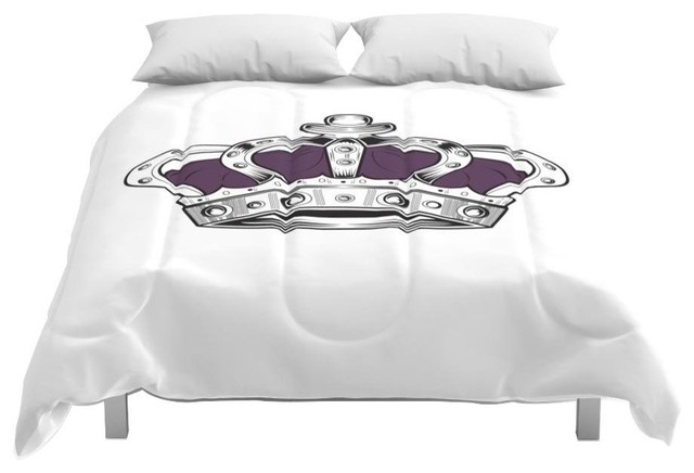 Society6 Crown Purple Comforter Contemporary Comforters And