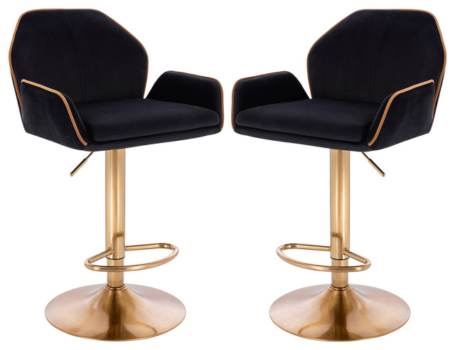 Set of 2 Modern Home Luxe Tesla Contemporary Adjustable Barstool/Bar Chair with