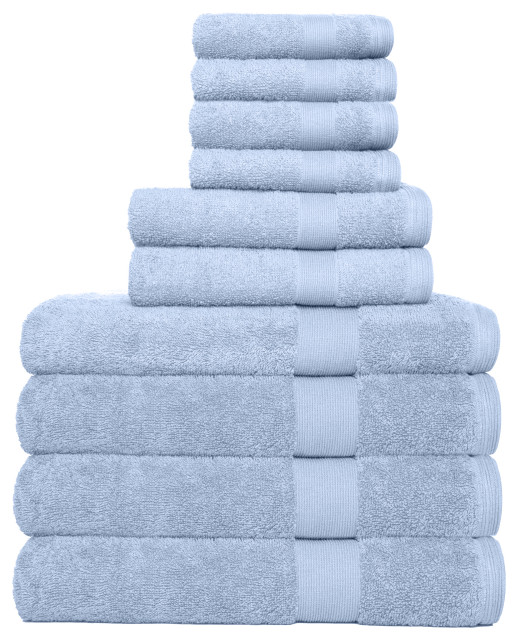Hyped Rocklane 10 Piece Bath Towel Set, Blue