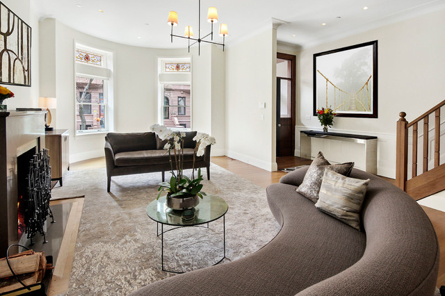 West 87th Street contemporary-vardagsrum