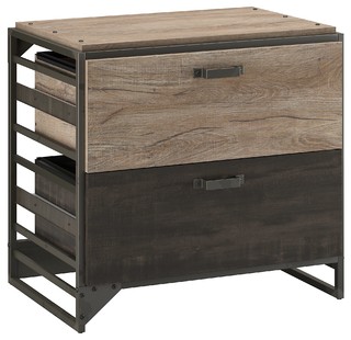 Bush Refinery 2 Drawer Lateral File Cabinet In Rustic Gray