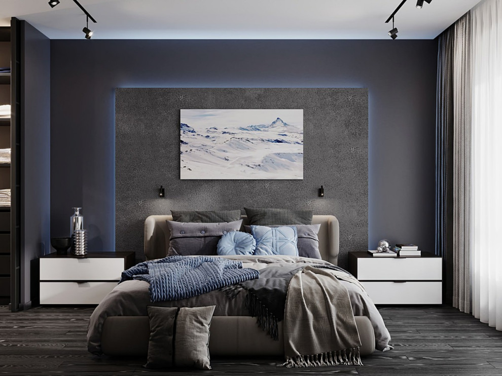 Интерьер квартиры в современном стиле, ЖК «Остров», 90 кв.м.