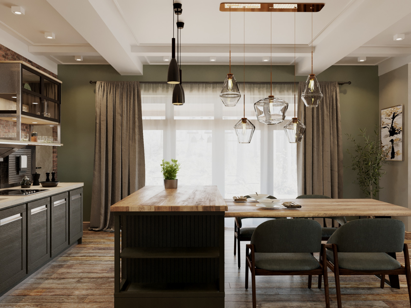 Дизайн проект интерьера загородного дома 850 м2