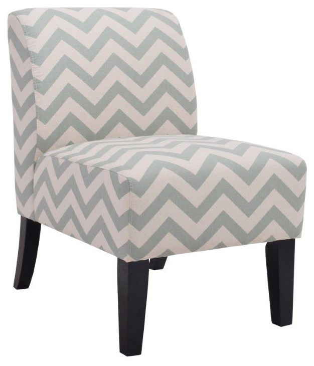 Contemporary Chevron Print Zig-Zag Wave Upholstered Armless Accent Chair -  Transitional - Armchairs And Accent Chairs - by Pier Surplus | Houzz