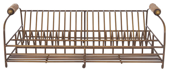 Brompton Dish Rack in Antique Brass Finish