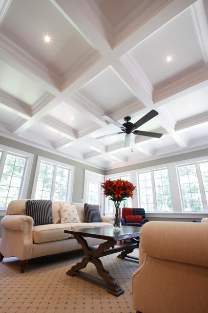 Custom Coffered Ceilings klassisch-wohnzimmer