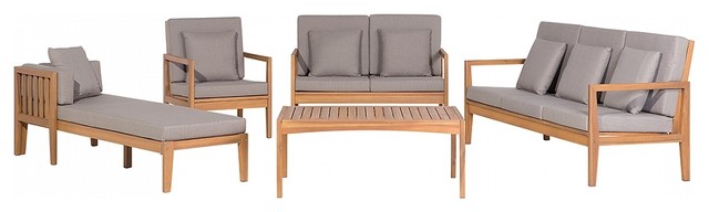Pataja 5-Piece Brown Outdoor Sofa Set
