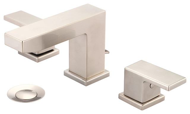 Two Handle Lavatory Widespread Faucet Pvd Brushed Nickel