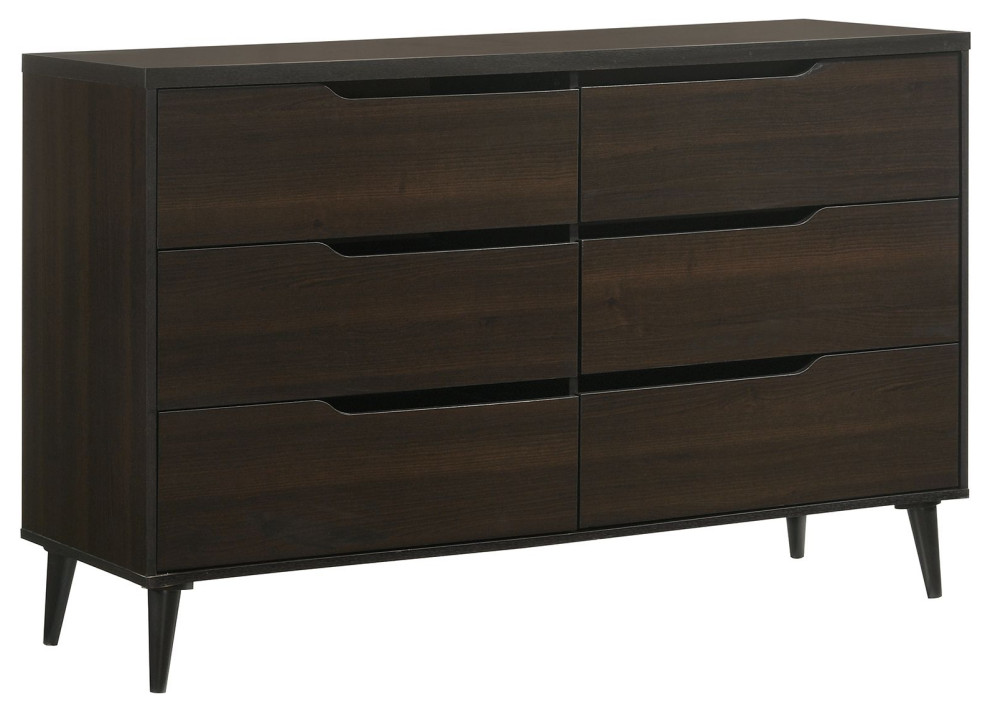 Ernesto 6Drawer Dresser, Espresso Midcentury Dressers by Picket