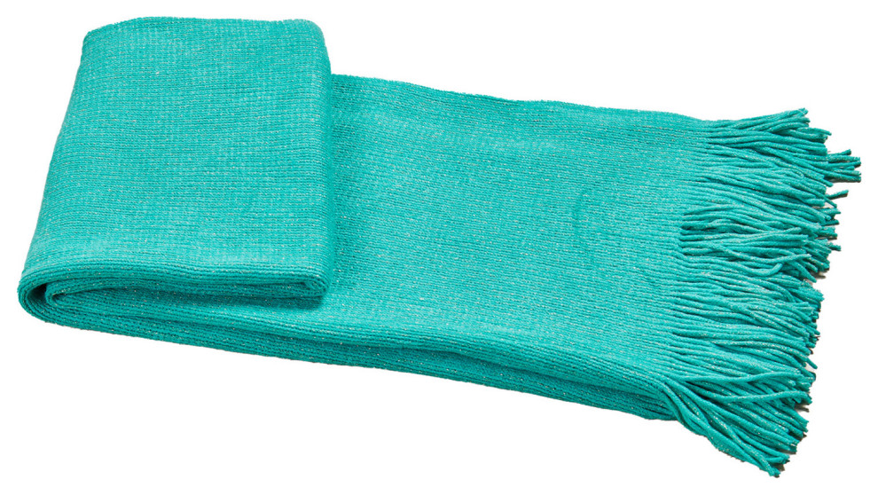 Knitted Glitter Throw Contemporary Throws by BNF Home Houzz