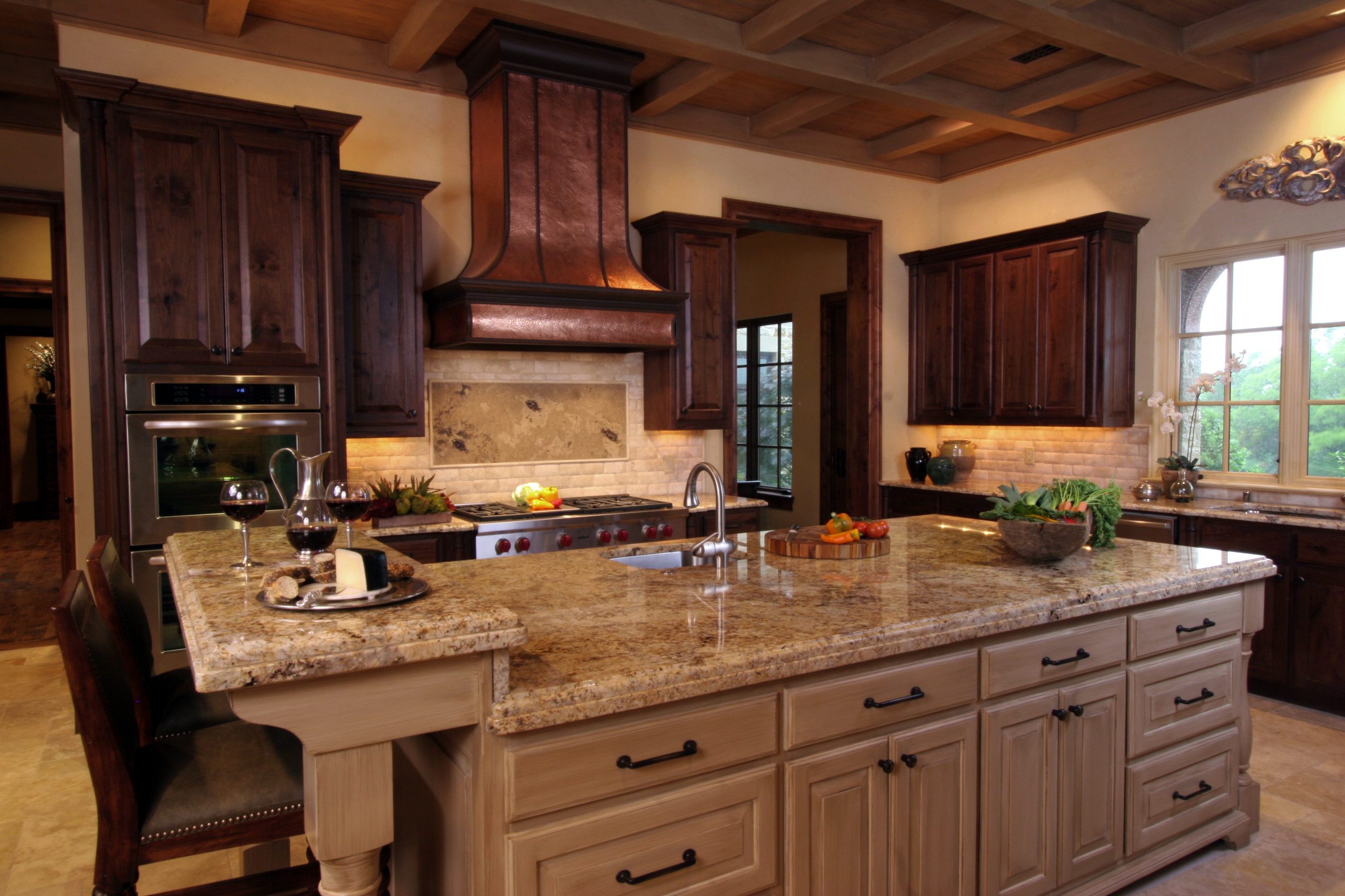 Natural Tuscan Inspired Kitchen with Island