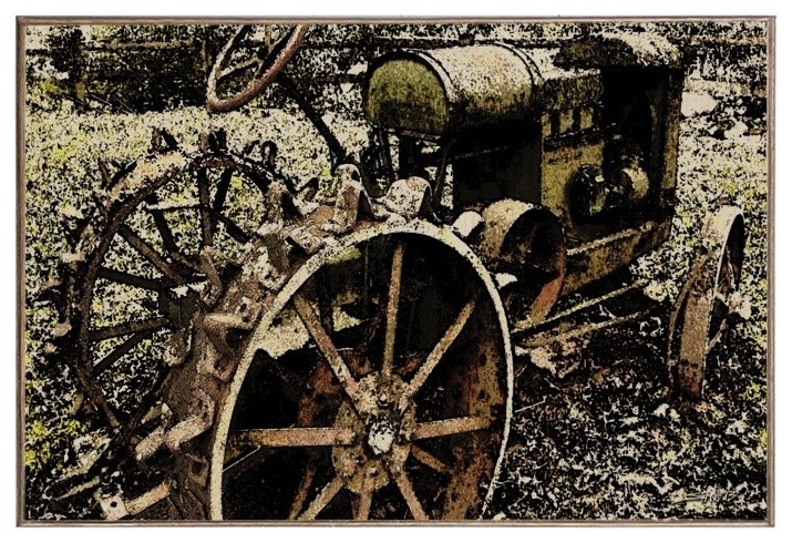 Rusted Tractor Birch Wood Print