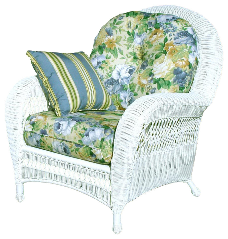 Wicker Armchair with Cushion (Yvonne Aloe - All Weather)